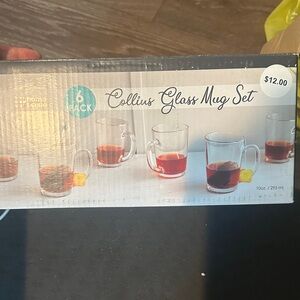 Home Basics Collins Glass Mug Set - Clear
